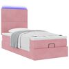 vidaXL Ottoman-Bett mit Matratzen & LEDs Rosa 80x200 cm Samt