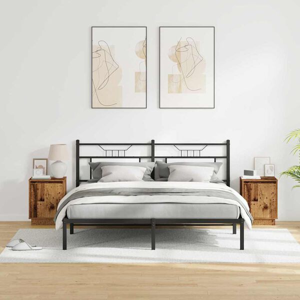 vidaXL Nachttisch 2 pcs Altholz 39 x 34,5 x 50 cm Holzwerkstoff