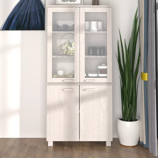 vidaXL Highboard HAMAR Massivholz Kiefer Weiß