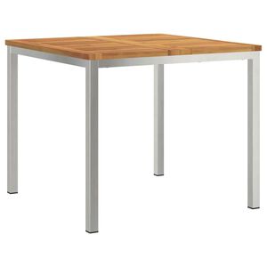 vidaXL Esstisch 90x90x75 cm Massives Akazienholz und Edelstahl