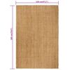 vidaXL Teppich Rechteckig Natur 120x180 cm Jute