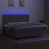 vidaXL Boxspringbett mit Matratze & LED Taupe 200x200 cm Stoff