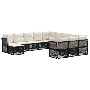 vidaXL Gartensofa-set 12 stk. Schwarz Poly-Rattan