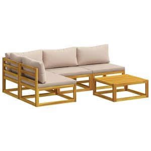 vidaXL Sofa-Set 5 stk. Natur Massivholz Akazie