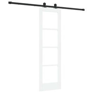 vidaXL Schiebet&uuml;r ORKDAL Wei&szlig; 61 x 198,5 cm Massivholz Kiefer und Glas