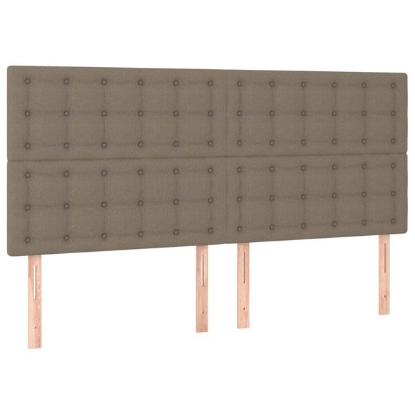 vidaXL Kopfteil Taupe 200 x 5 x 118/128 cm Stoff