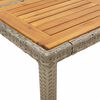 vidaXL Gartentisch mit Akazienholz-Platte Grau 90x90x75 cm Poly Rattan