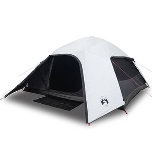 vidaXL Kuppel-Campingzelt 4 Personen Wei&szlig; Dunkel Wasserdicht