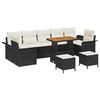 vidaXL Gartensofa-set 10 stk. Schwarz Poly-Rattan