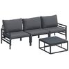 vidaXL Gartensofa-set 4 stk. Schwarz Stahl