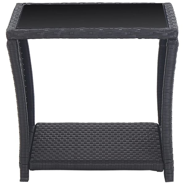 vidaXL 3-tlg. Bistro-Set mit Auflagen Poly Rattan Schwarz