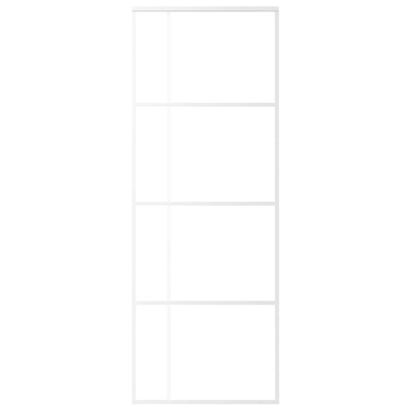 vidaXL Schiebetür ESG-Glas und Aluminium 76x205 cm Weiß