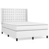 vidaXL Boxspringbett mit Matratze Wei&szlig; 140x190 cm Kunstleder