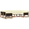 vidaXL Outdoor-Sofagarnitur mit Kissen 6 pcs Natur und Creme