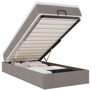 vidaXL Ottoman-Bett mit Matratze Taupe 80x200 cm Stoff