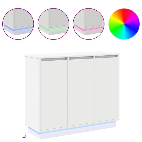 vidaXL LED-Sideboard Wei&szlig; 90 x 32 x 75 cm Holzwerkstoff