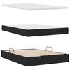 vidaXL Bett mit Stauraum und LED mit LED Schwarz 140 x 200 cm Stoff