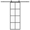 vidaXL Schiebet&uuml;r mit Beschlag Schwarz 76x205 cm ESG-Glas