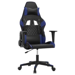 vidaXL Gaming-Stuhl mit Massagefunktion Schwarz und Blau Kunstleder
