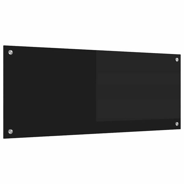 vidaXL Küchenrückwand Schwarz 100 x 40 cm Gehärtetes Glas