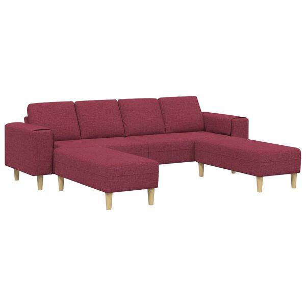 vidaXL Wohnzimmer Couch 3 pcs Weinrot Polyester