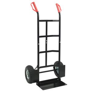 vidaXL Erweiterbarer Handwagen Schwarz und Rot 57 x 46 x 113 cm Stahl