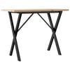 vidaXL Esstisch X-Gestell 100x50x75,5 cm Massivholz Kiefer & Stahl
