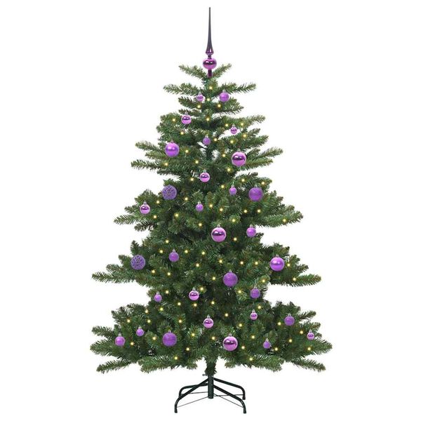 vidaXL K&uuml;nstlicher klappbarer Weihnachtsbaum Gr&uuml;n 150 cm PVC und Stahl