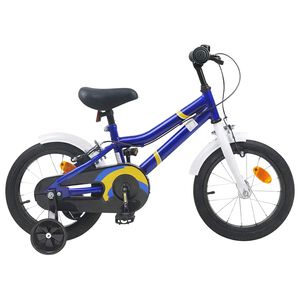 vidaXL Kinderfahrrad 16 Zoll f&uuml;r 4-6 Jahre alt Blau Wei&szlig;