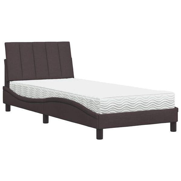 vidaXL Bett mit Matratze "Hanko" Dunkelbraun 80x200 cm Stoff