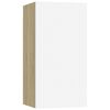 vidaXL TV-Schr&auml;nke 2 Stk. Wei&szlig; Sonoma-Eiche 30,5x30x60cm Holzwerkstoff