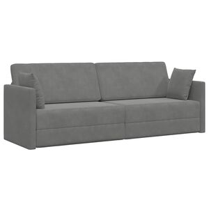 vidaXL Boden-Sofa-Bett 200cm Dunkelgrau Samt