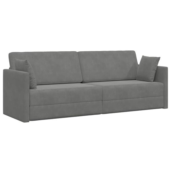 vidaXL Boden-Sofa-Bett 200cm Dunkelgrau Samt
