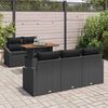 vidaXL Garten-Sofa-Set mit Speicher 6 pcs Schwarz Poly Rattan