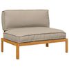 vidaXL Sofa Set mit Kissen Taupe 120 x 92 x 69 cm Massivholz Akazie