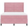 vidaXL Boxspringbett mit Matratze mit Kopfteil Rosa 140 x 200 cm Samt
