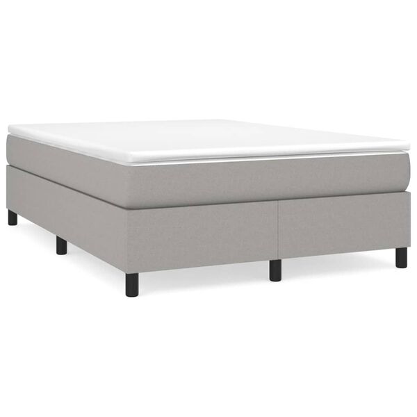 vidaXL Boxspringbett mit Matratze Hellgrau 140x200 cm Stoff