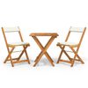 vidaXL 3-tlg. Bistro-Set Klappbar mit Kissen Massivholz Akazie