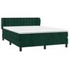 vidaXL Boxspringbett mit Matratze Dunkelgr&uuml;n 140x200 cm Samt