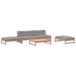 vidaXL 5-tlg. Garten-Lounge-Set mit Kissen Massivholz Douglasie