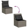 vidaXL 6-tlg. Garten-Sofagarnitur mit Kissen Grau Poly Rattan Akazie