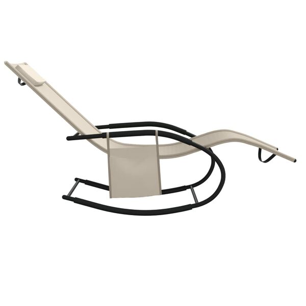 vidaXL Schaukelliege Creme Stahl und Textilene