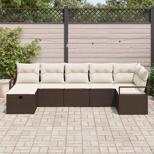 vidaXL Sofa Set mit Kissen 4 pcs Poly-Rattan