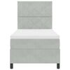 vidaXL Boxspringbett mit Matratze Hellgrau 90 x 200 cm Stoff