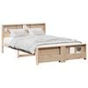 vidaXL Bettrahmen mit Regal Braun 160 x 200 cm Massives Kiefernholz