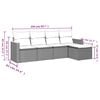 vidaXL 5-tlg. Garten-Sofagarnitur mit Kissen Grau Poly Rattan