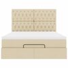 vidaXL Ottoman-Bett mit Matratze Creme 140x190 cm Stoff