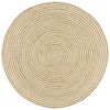 vidaXL Teppich Handgefertigt Jute mit Spiralen-Design Wei&szlig; 150 cm