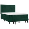 vidaXL Boxspringbett mit Matratze Dunkelgr&uuml;n 140x190 cm Samt