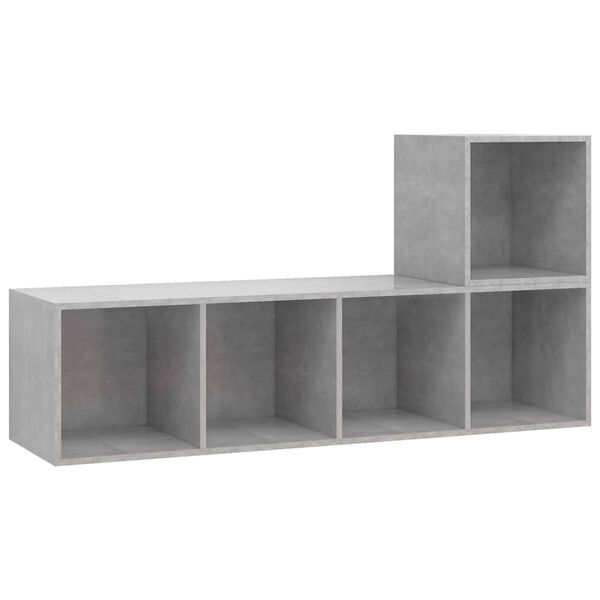 vidaXL 2-tlg. TV-Schrank-Set Betongrau Holzwerkstoff